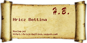 Hricz Bettina névjegykártya